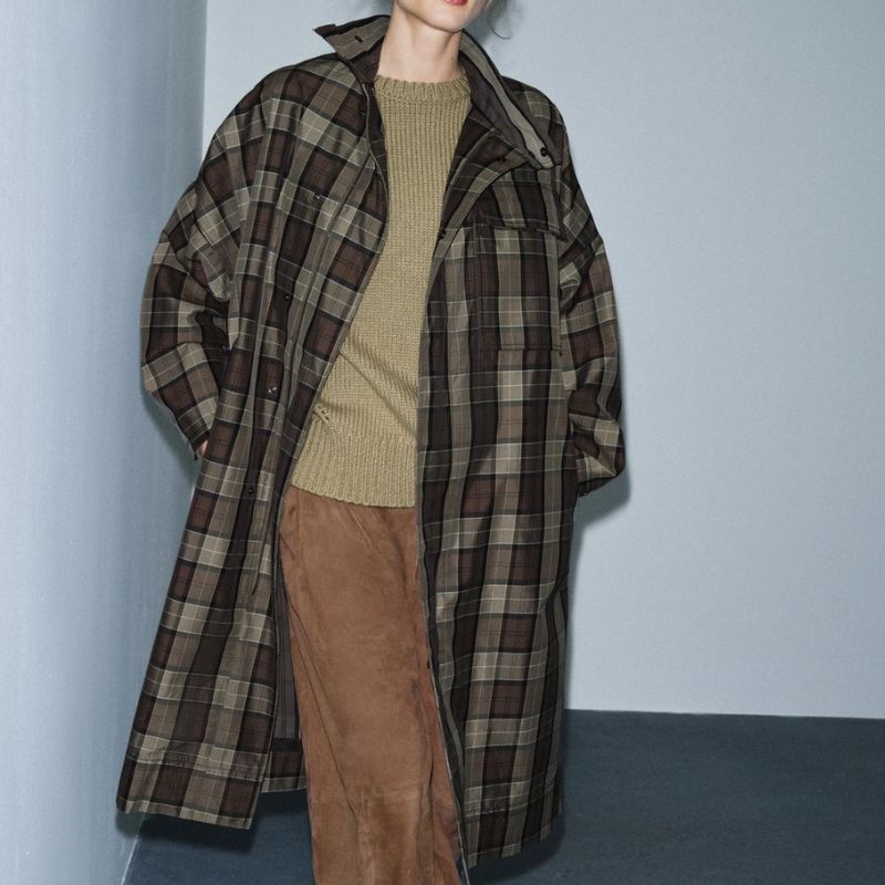 Zara long, check coat