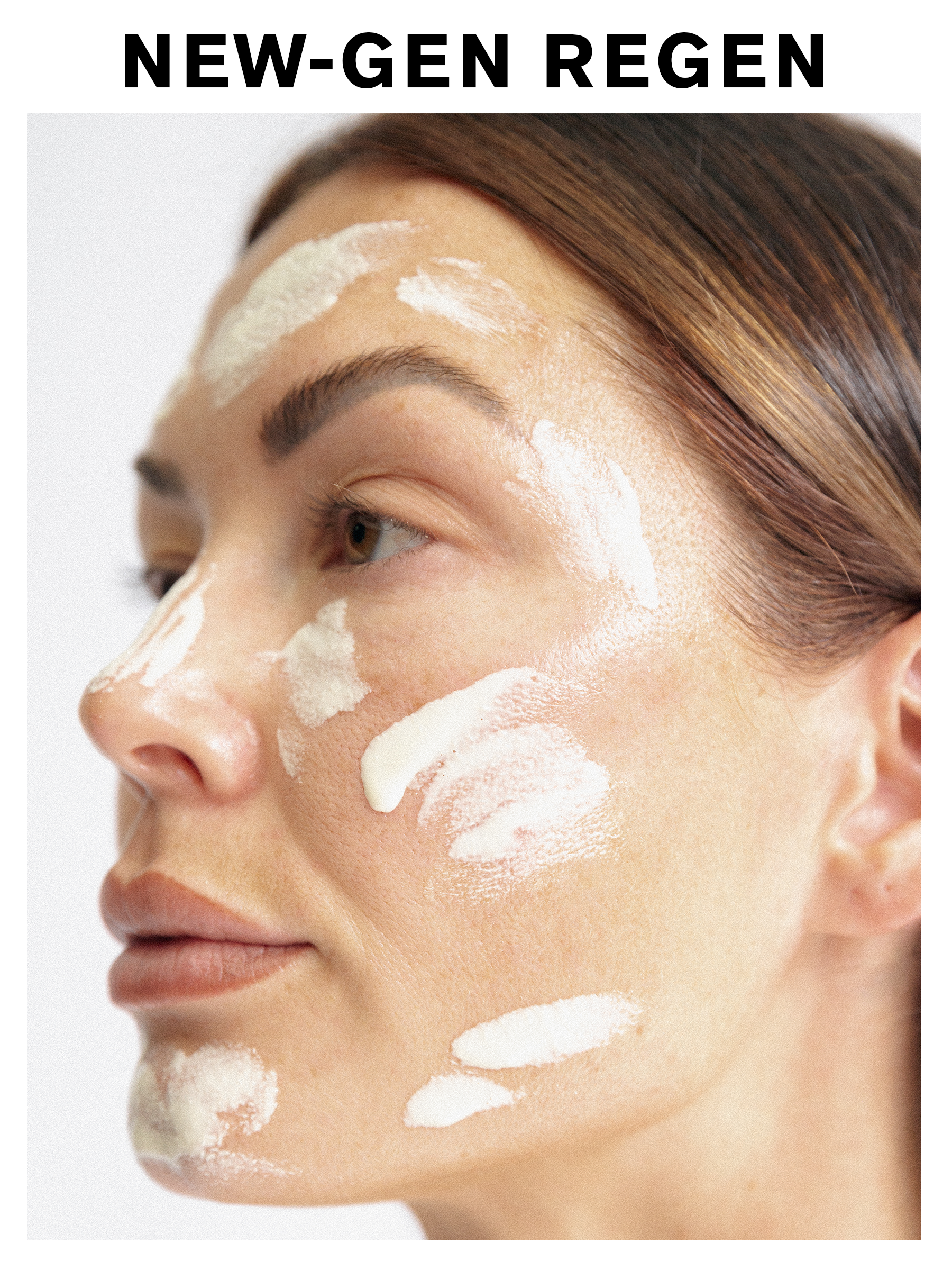 An image of a woman with moisturiser on her face with the copy 