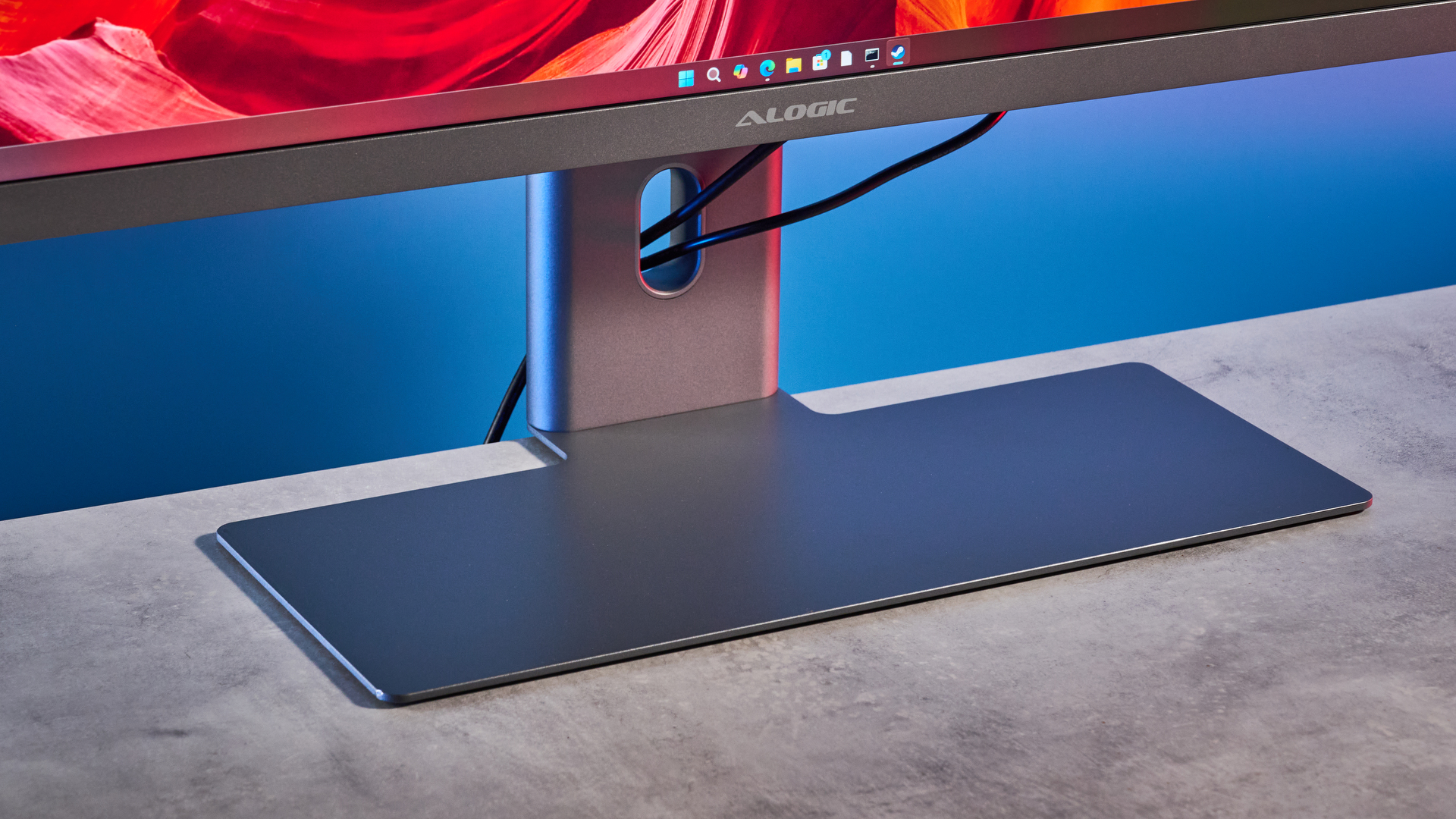 An Alogic Edge 5K ultrawide monitor
