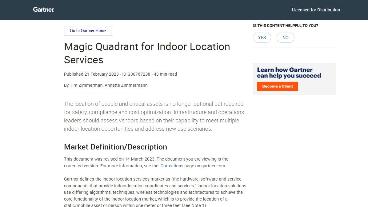 Magic Quadrant for Indoor Location Services | IT Pro