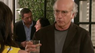 Larry David looking annoyed on Curb Your Enthusiasm