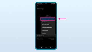 How to screenshot Xiaomi phone back tap pop up menu