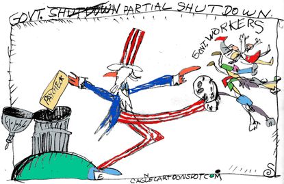 
Political cartoon U.S. Texas Military Maneuvers
