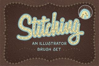 A preview of Stitching, one of the best Illustrator brushes: