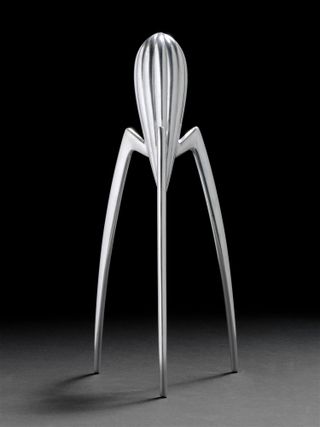 The Juicy Salif steel lemon juicer by Philippe Starck, shaped like an oblong spider