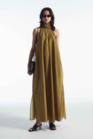 Halterneck A-Line Maxi Dress