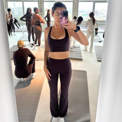Best Pilates leggings: Features Editor Mischa Anouk-Smith in H&M Pilates flares