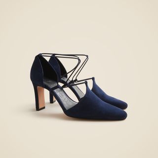 jcrew, Cross Strap Pumps in Suede