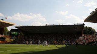 A general view inside the stadium during the Premier League match between Wolverhampton Wanderers and Fulham FC at Molineux on August 13, 2022 in Wolverhampton, England