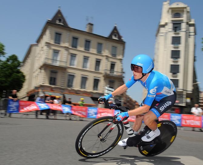 Andrew Talansky atop the Cerv&eacute;o P5 in the Criterium du Dauphin&eacute;