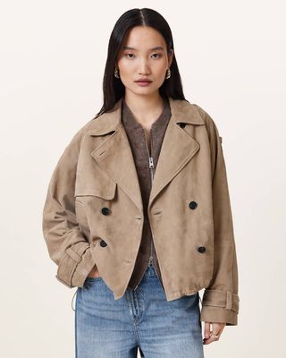 Reya Cropped Suede Mac