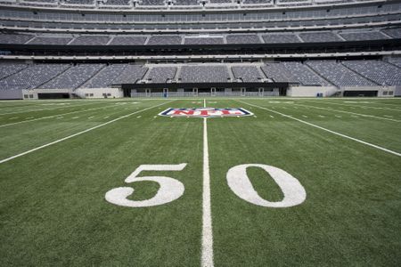 rendering of a football field 50 yard line