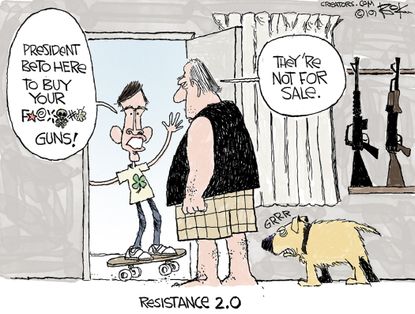 Political Cartoon U.S. Beto O Rourke Gun Buyback