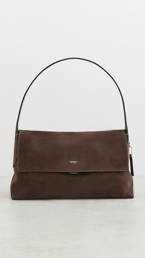 Suede Chelsea Shoulder Bag - Dark Chocolate