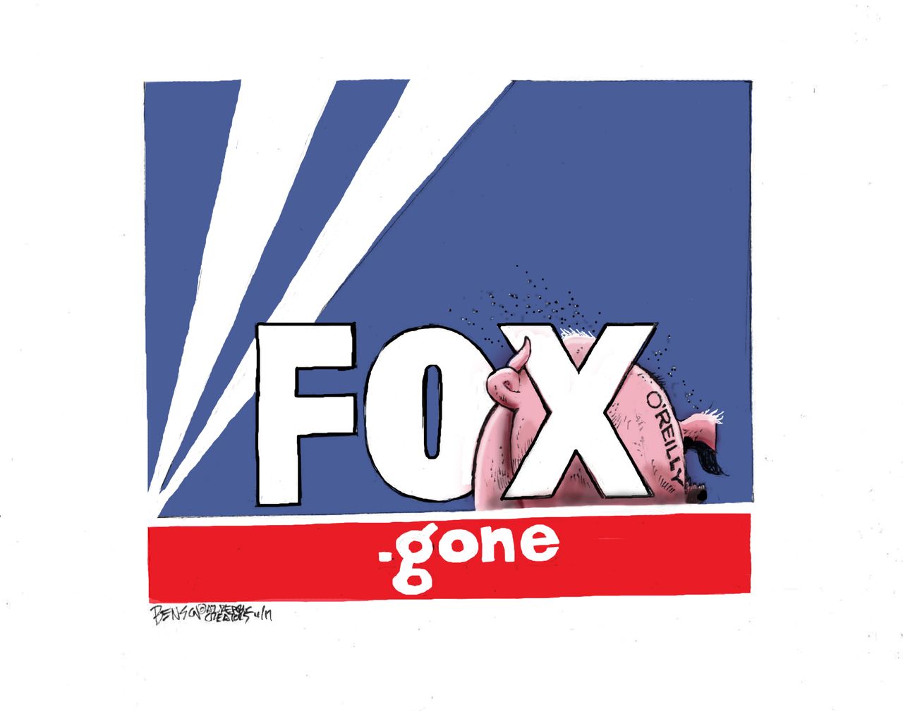 Editorial Cartoon U.S. Fox News Bill O&amp;#039;Reilly fired pig