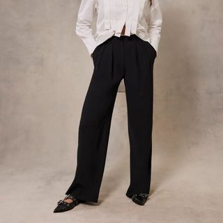 Black Waist Detail Trousers