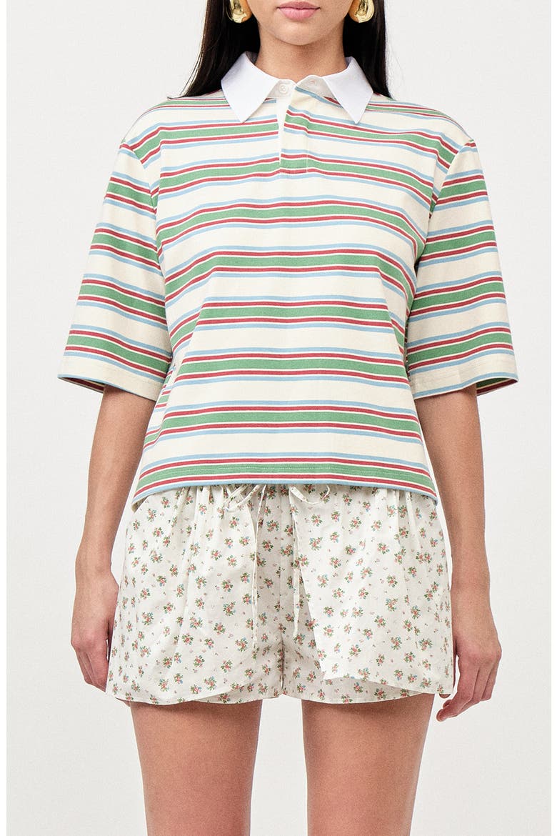 Frankie Stripe Stretch Cotton Polo