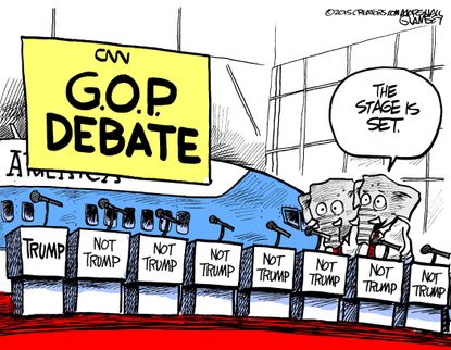 Political cartoon U.S. GOP Debate Trump 2016