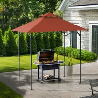 Sunjoy 8-ft x 5-ft Grill Gazebo with Soft Top Roof