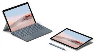 Surface Go 2 with and without keyboard plus stylus