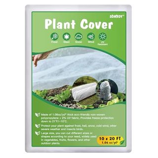 Somxoy 10x20ft Plant Cover Freeze Protection Winter 1.06 Oz/yd² Thick Frost Cloth Blanket Plant Protector Reusable Floating Row Tree Covers for Garden Outdoor