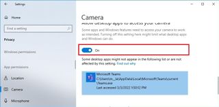 Windows 10 allow camera Microsoft Teams