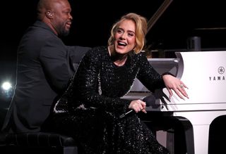 Adele performs onstage during "Weekends with Adele" at The Colosseum at Caesars Palace.