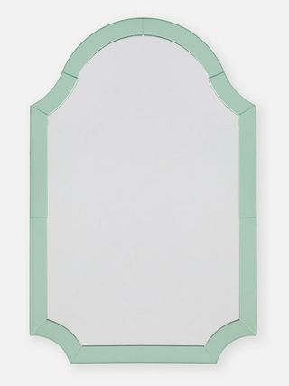 green contrast glass frame mirror