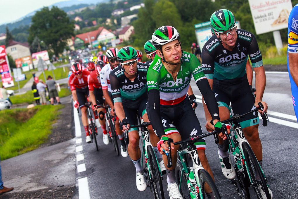 Davide Formolo and his Bora-Hansgrohe teammates in San Sebastian