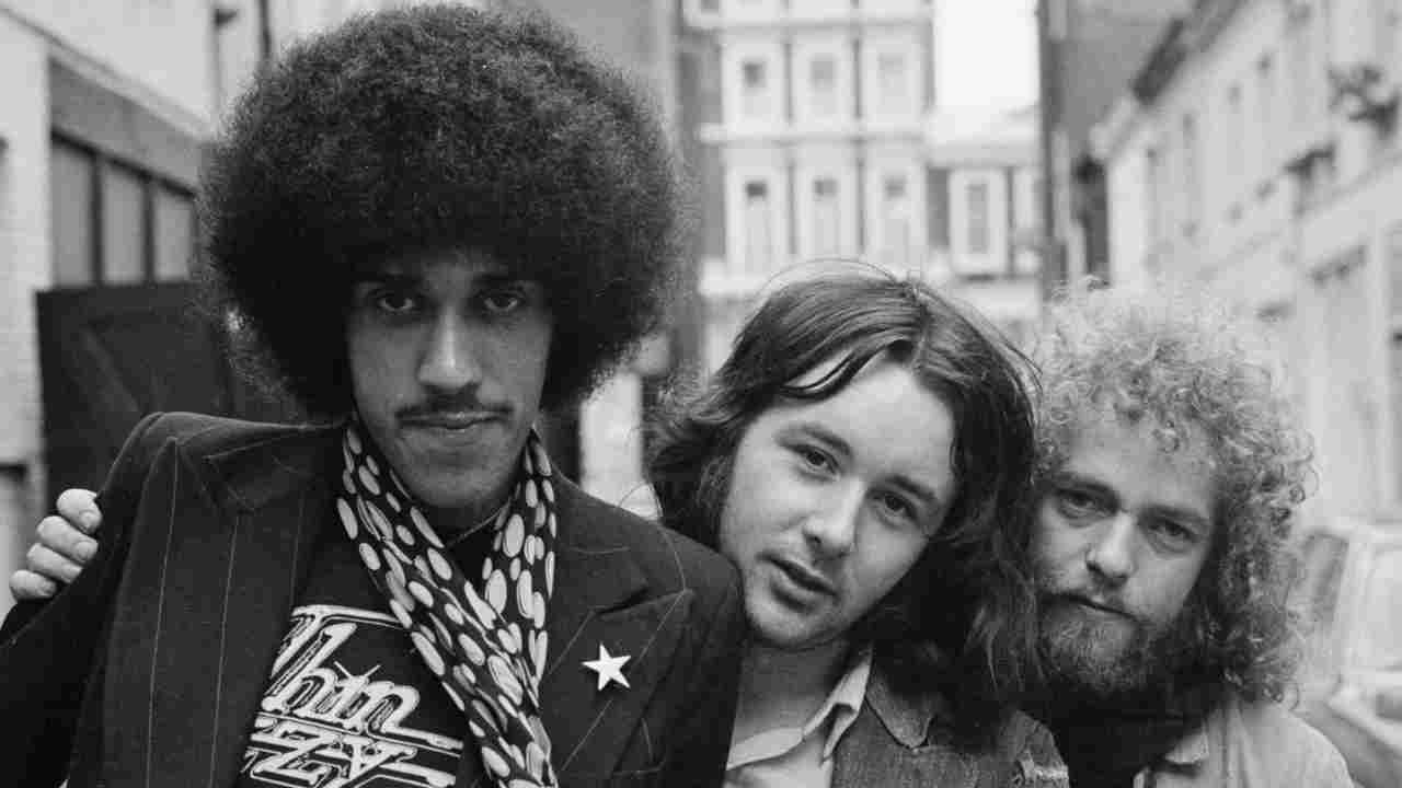 Thin Lizzy posing for a photograph in 1973