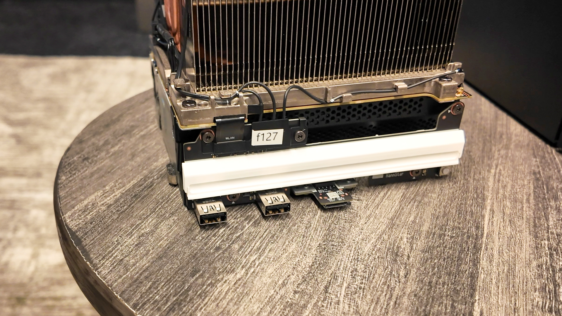 Valve&#039;s new Steam Machine during a visit to Valve HQ in Bellevue, Washington. The Steam Machine is a compact living room gaming PC.