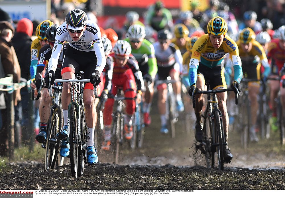 Mathieu van der Poel's (BKCP-Powerplus) dominant on the muddy course
