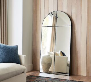 Pottery Barn arched floor mirror