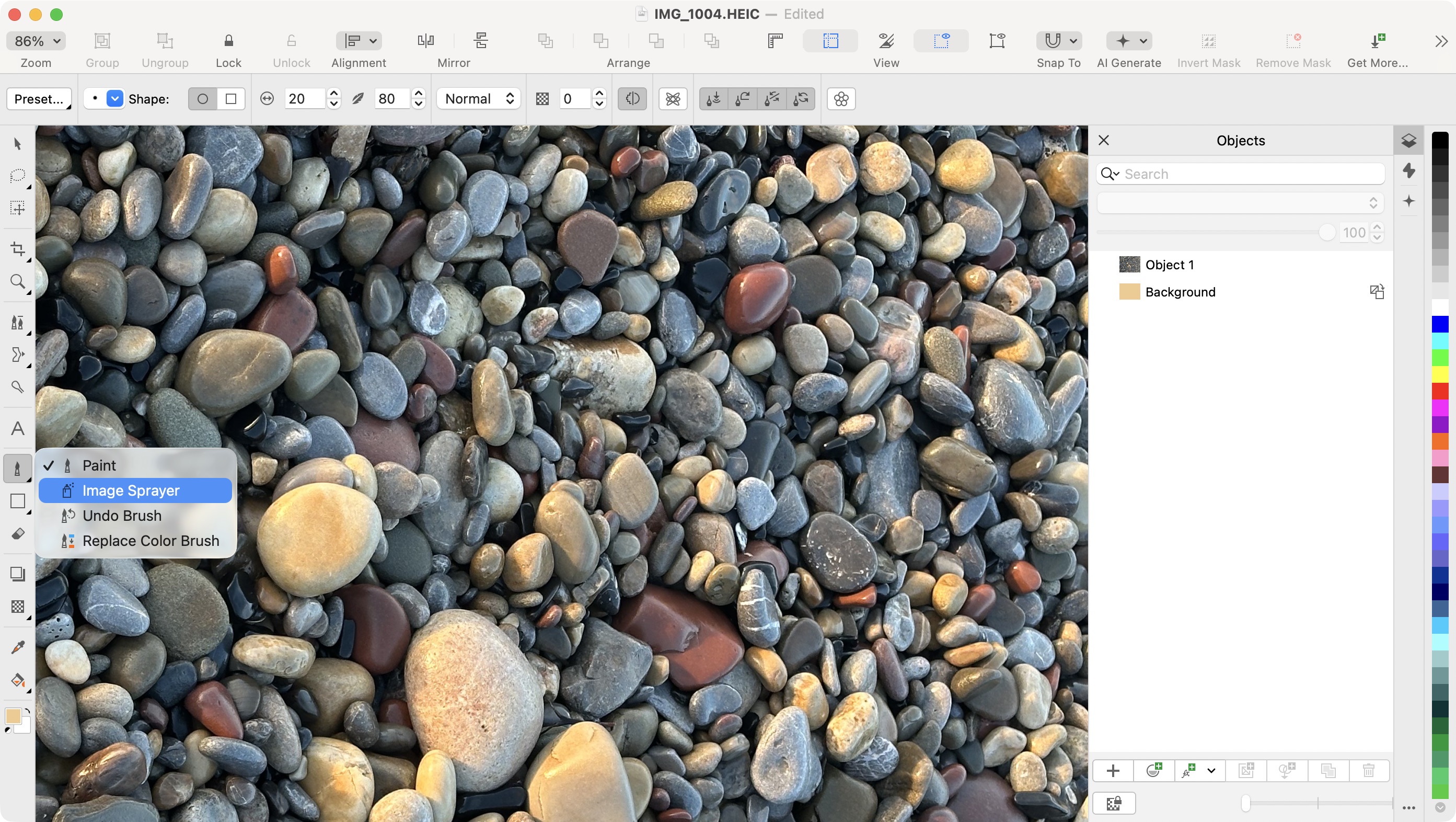 Using CorelDRAW Graphics Suite 2026 on a Mac during our review