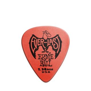 An Ernie Ball Everlast guitar pick