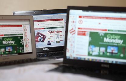 Cyber sales on computer screens