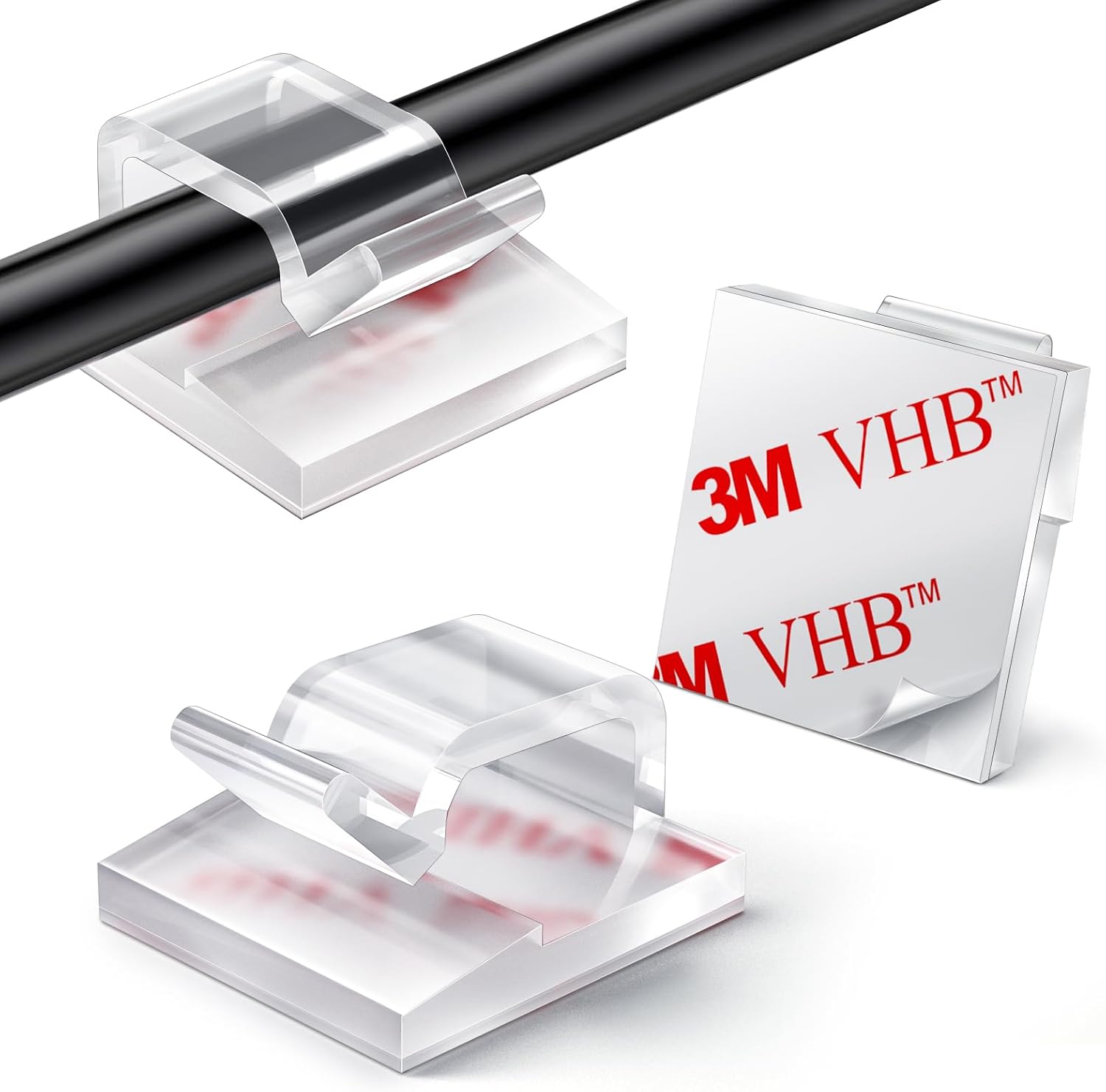 Kgrote 60pcs Outdoor Light Hooks, Adhesive Fairy Light Clips, Sticky Cable Organizer Holder, Indoor Light Clips for Hanging Christmas Lights, Wall Cable, String Lights, Decorations (clear, Small)