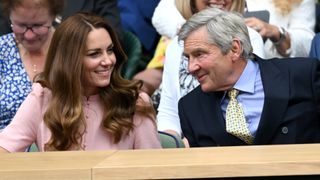 Michael Middleton and Catherine, Princess of Wales attend day 13 of the Wimbledon Tennis Championships