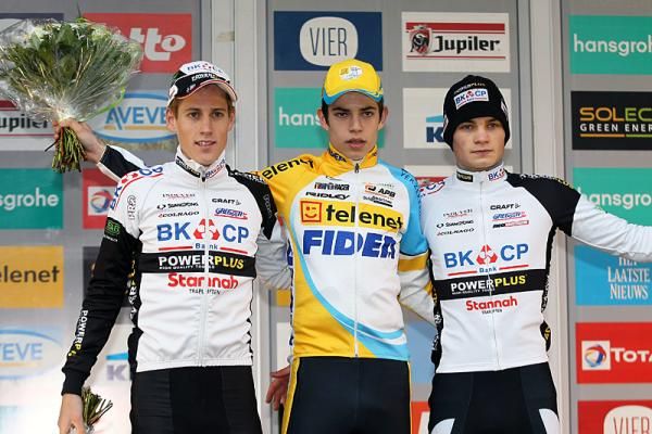 U23 men's podium: Jens Adams, Wout van Aert and David van der Poel