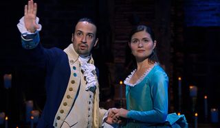 Lin-Manuel Miranda and Phillipa Soo as Alexander Hamilton and Eliza Hamilton