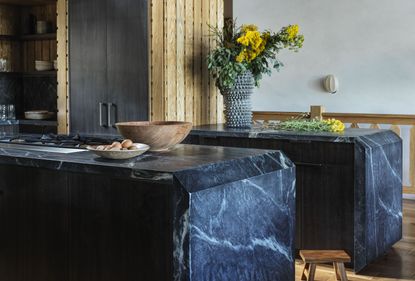 A soapstone kitchen countertop