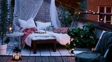 Ikea cozy balcony with day bed