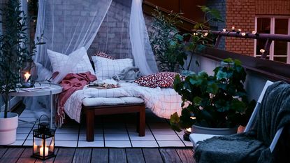 Ikea cozy balcony with day bed