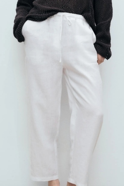 Straight Linen-Blend Pants - Women | Mango Usa