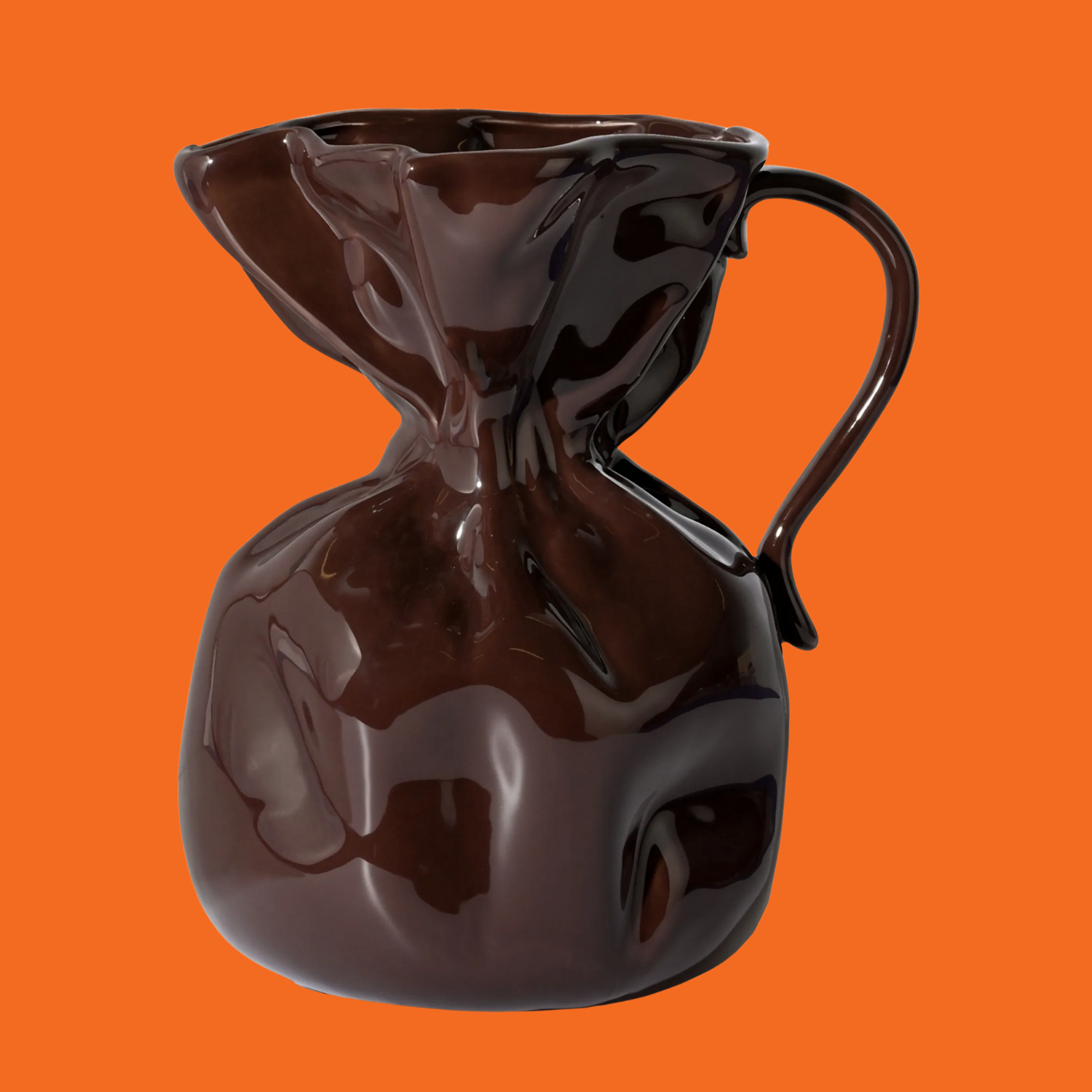 A crumple brown vase