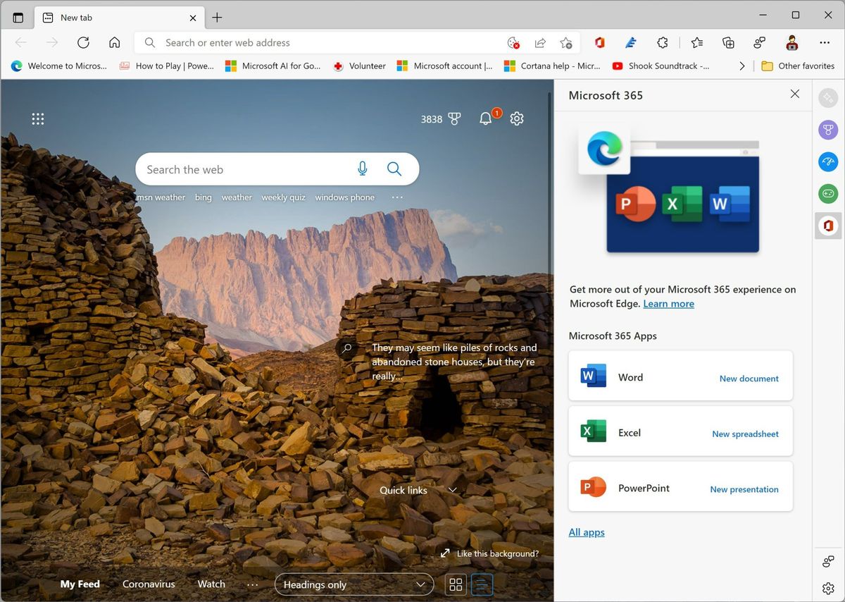 Edge Quick Actions Sidebar