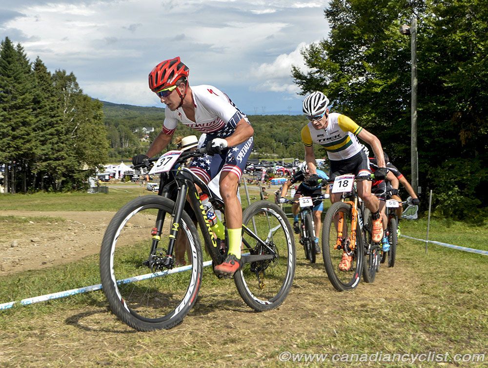 US national Champ Howard Grotts (Specialized Racing) and Australian national Champ Daniel McConnell (Trek Factory Racing XC)
