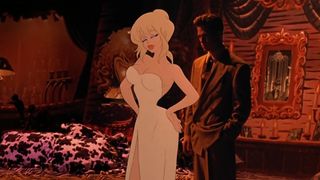 Brad Pitt and Holli Would stand together in a room in Cool World