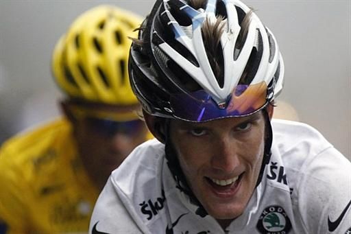 The look of pure determination on Andy Schleck's face - if Contador could have seen it, he might have been intimidated.