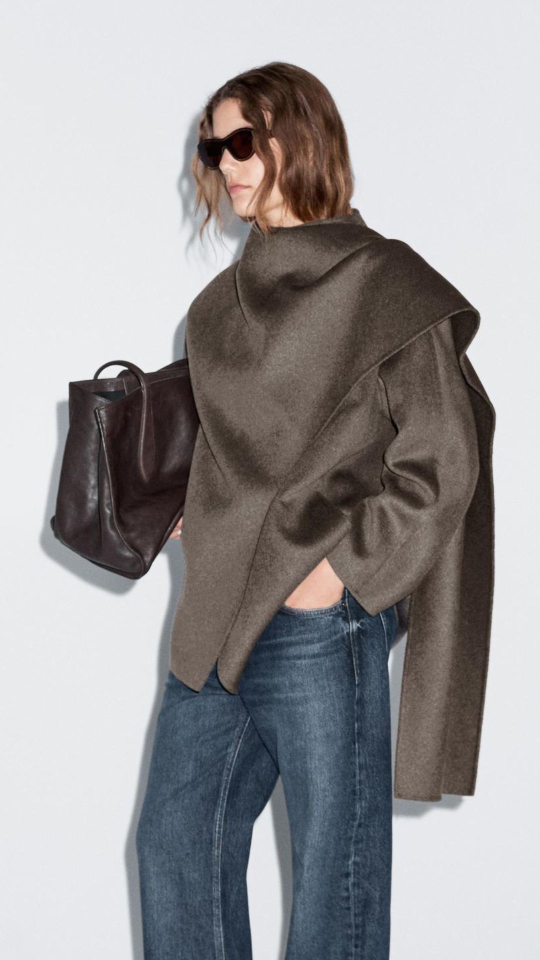 Massimo Dutti Cropped scarf jacket